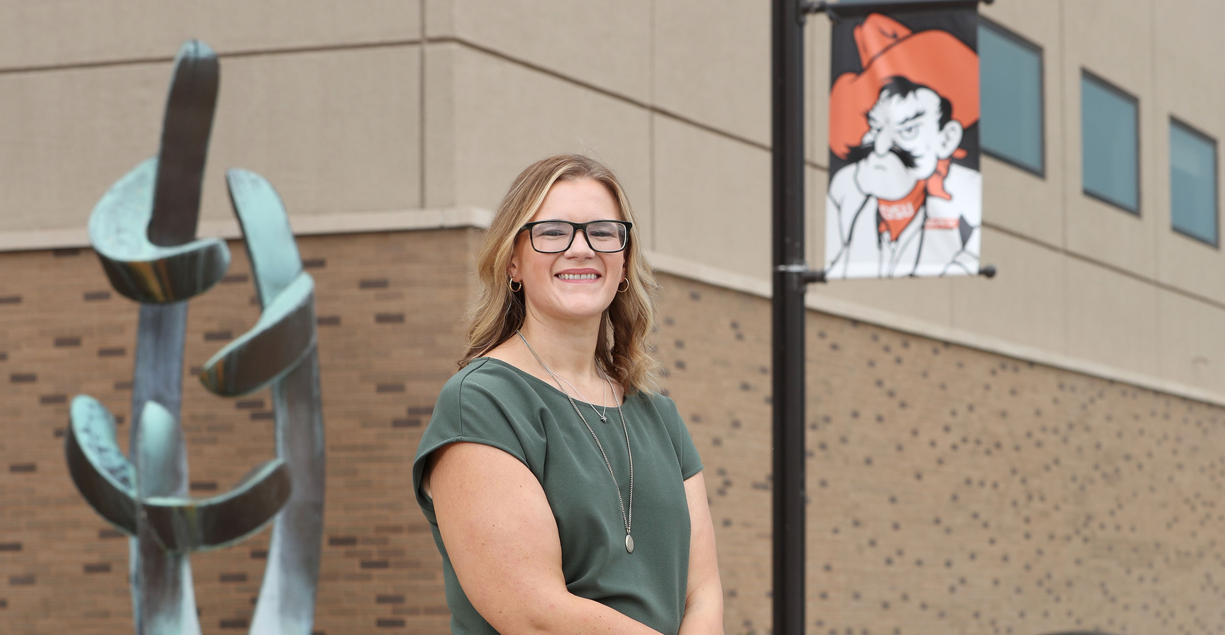School of Forensic Sciences student Adriana Graybeal on the OSU-CHS campus.