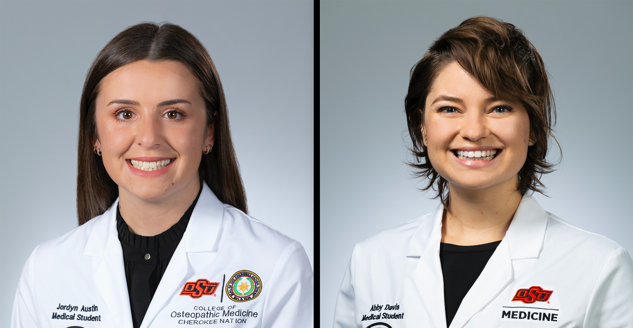 Jordyn Austin, left, and Abby Davis, both second year medical students at OSU College of Osteopathic Medicine, pose together while at Operation Orange.