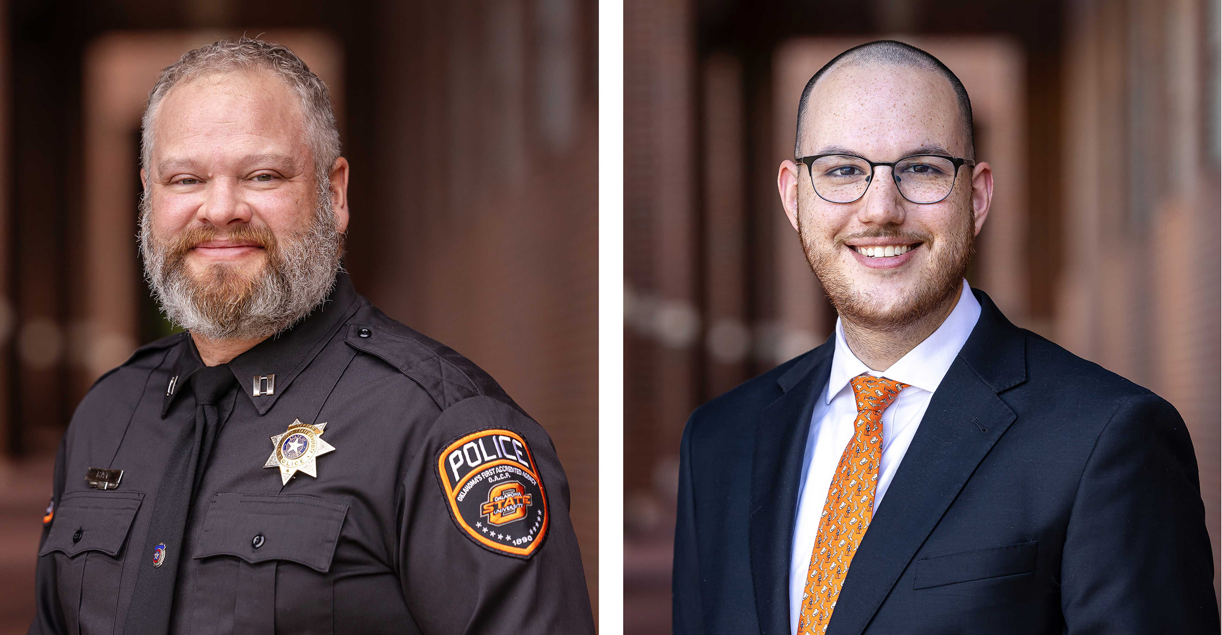 Capt. Dan Ray, left, is the captain of emergency services with the OSU Police Department and Harrison Hill is associate emergency manager for the Tulsa Division.