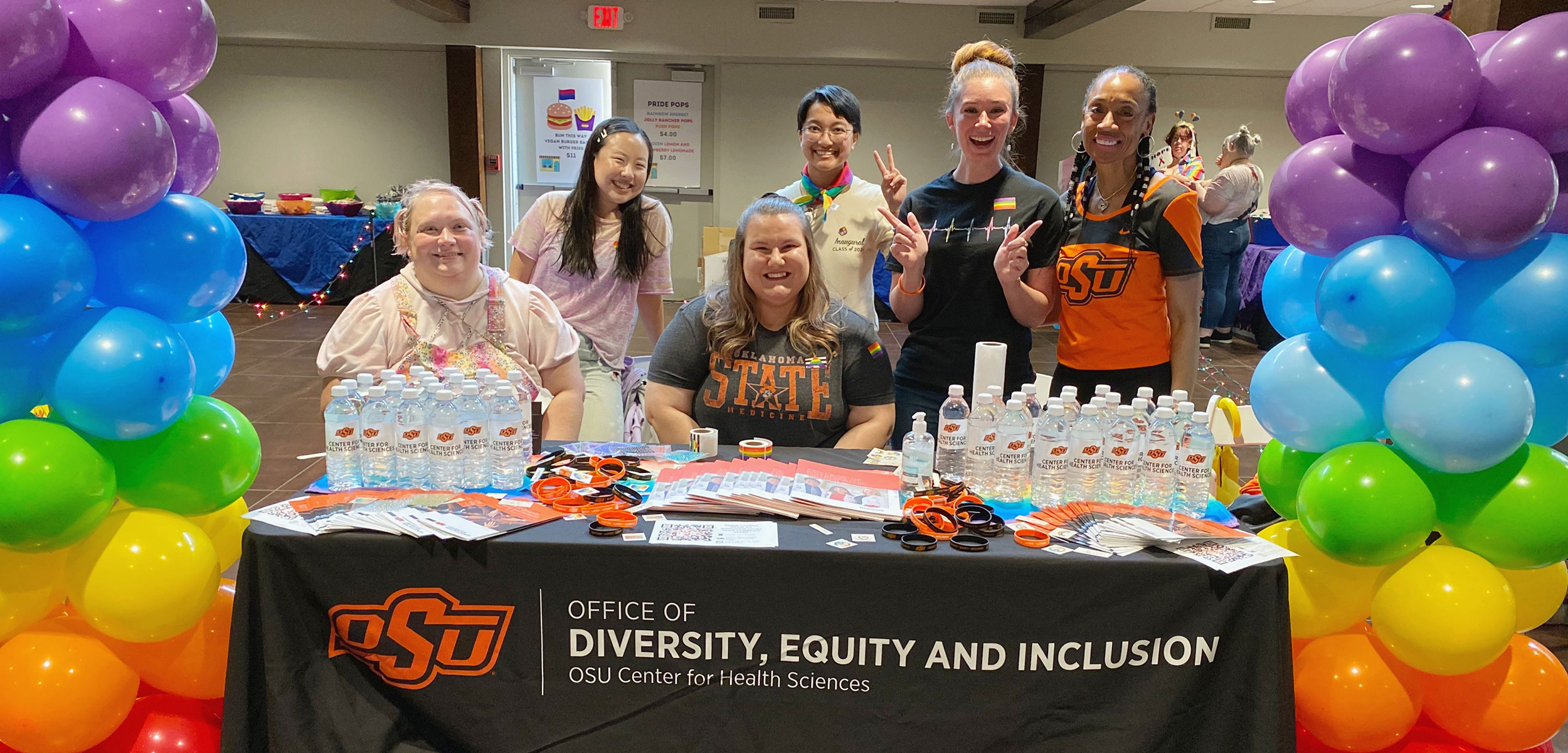 Faculty, staff and students from OSU Center for Health Sciences and the OSU-CHS Office of Diversity, Equity and Inclusion take part in the Tulsa Pride Festival.