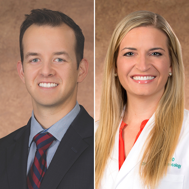 Dr. Andrew Crow, D.O., left, and Dr. Erin Brown, D.O.