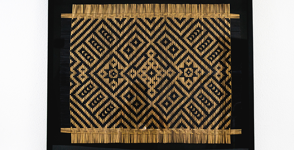 The reed mat "Sun Garden" weaved by Cherokee artist Vicki Coppedge that will be showcased in the OSU College of Osteopathic Medicine at the Cherokee Nation.