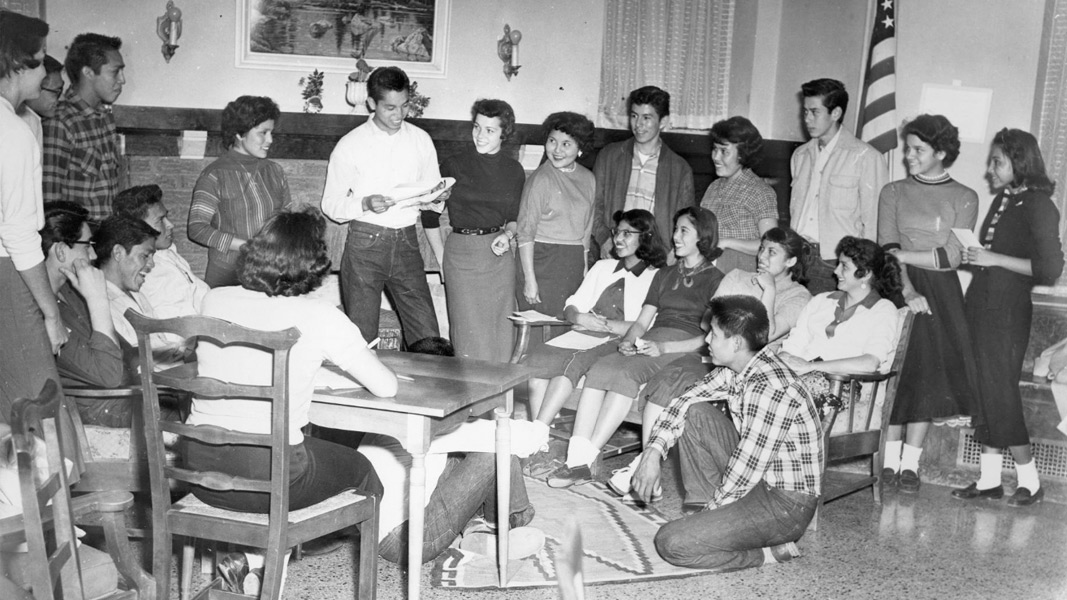 The 1957 student council of the Chilocco Indian Agricultural School.