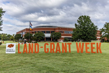 Land Grant Week sign on the campus of OSUIT.