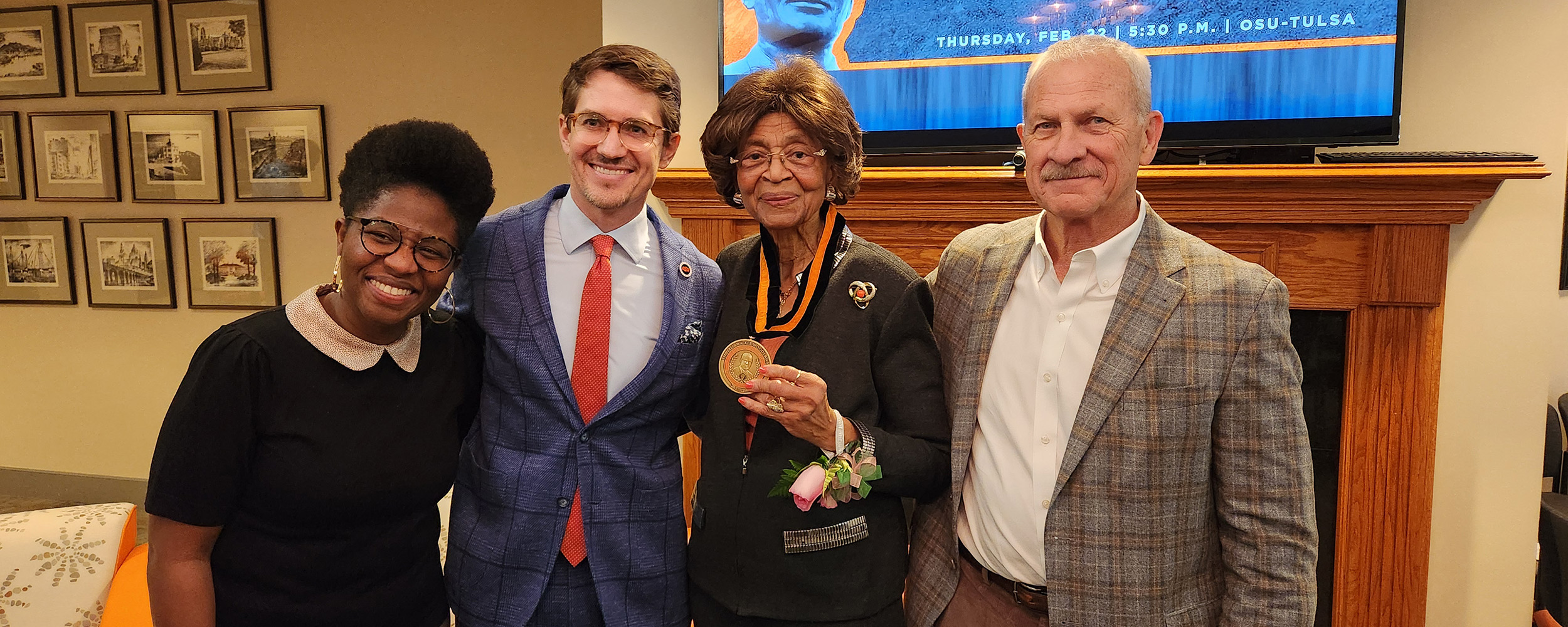 La Verne Ford Wimberly (right) poses for a photo with Barbara Eikner Thompson, owner of Trabar and Associates.