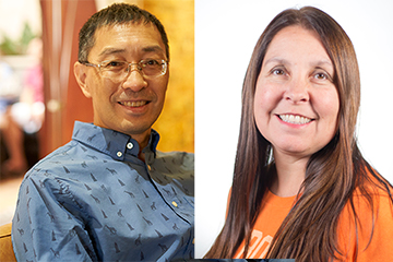 Left: Dr. Bin Liang. Right: Dr. Joanna Shadlow.
