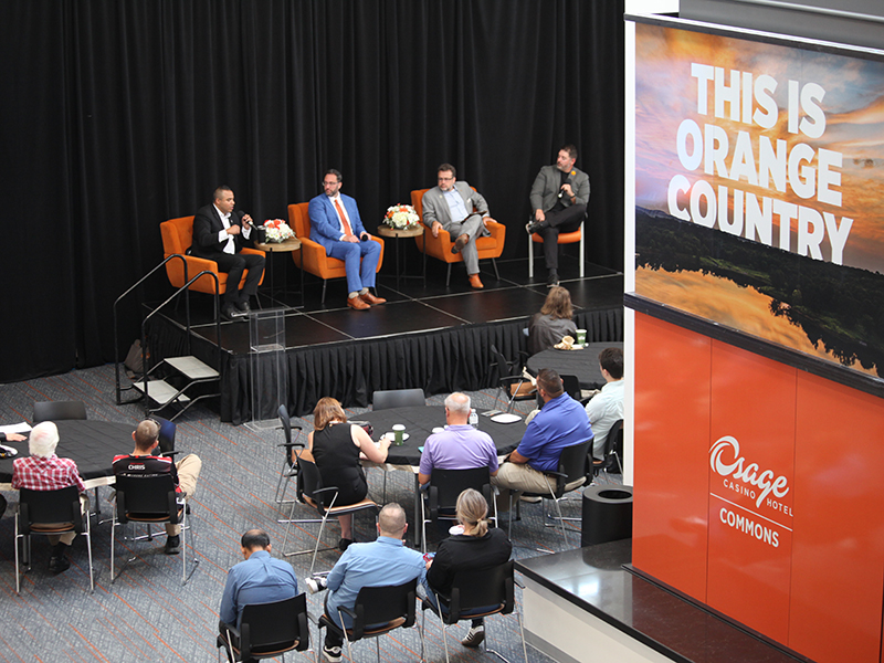 The Advanced Air Mobility panel in OSU-Tulsa's Main Hall.