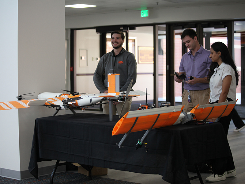 Students showcase some of their advanced aerial mobility research.