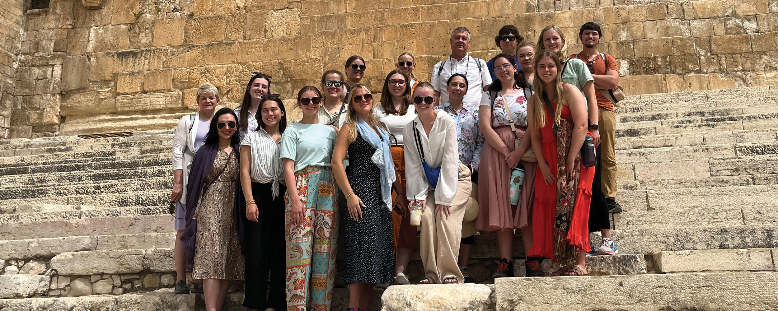 Photo of group of men and women in Israel on a study abroad program.