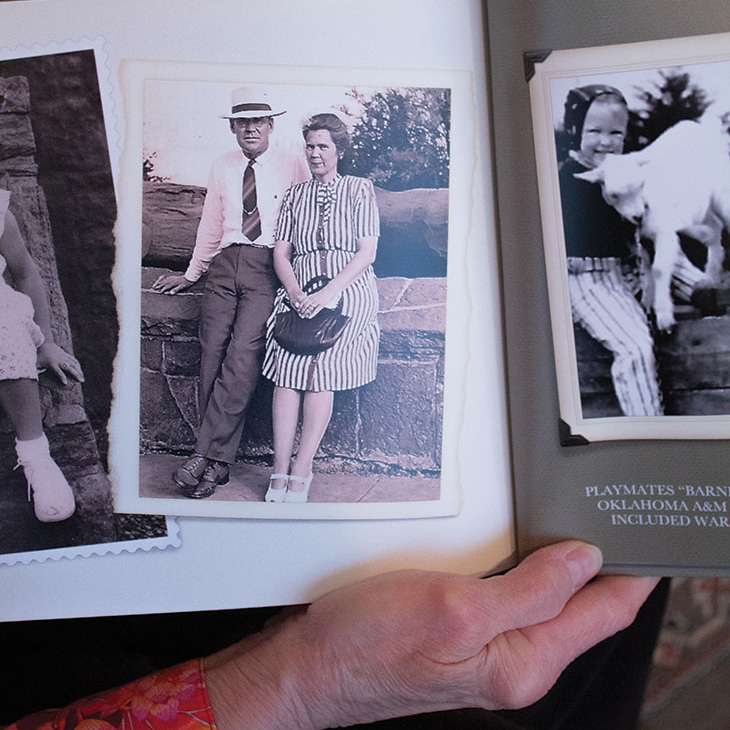 Scrapbook pic of Al Darlow and wife Clara