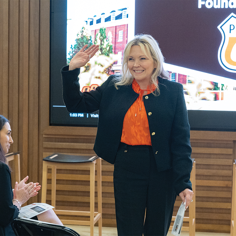 Kim Head, senior vice president of commercial operations at Phillips 66, spoke at the Commodity Cowboys launch event in the Business Building.