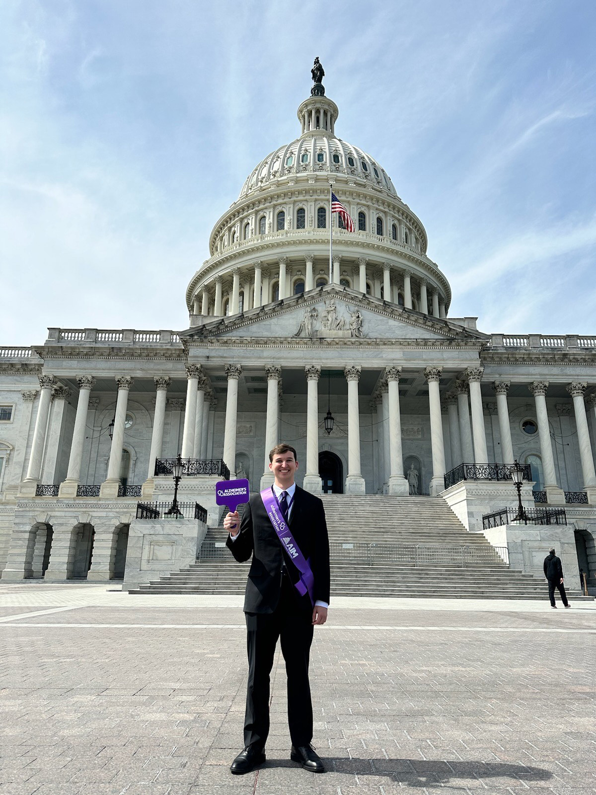 Jonathan Foster in front of the United States Capitol Building.