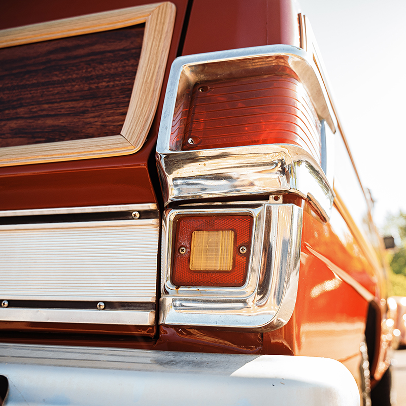 Redwood's rear passenger tail light.