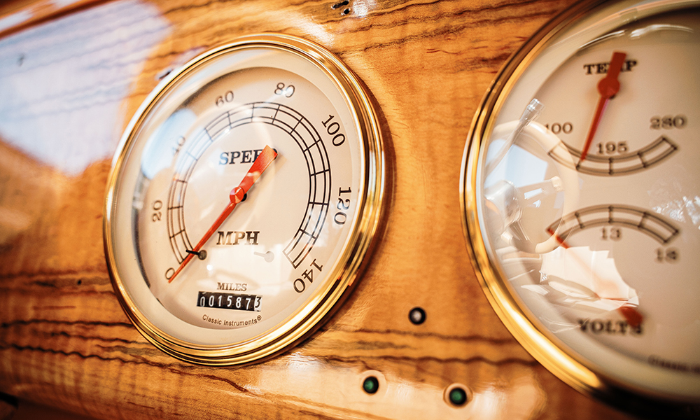 Dashboard of a restored 1936 Nash Lafayette.