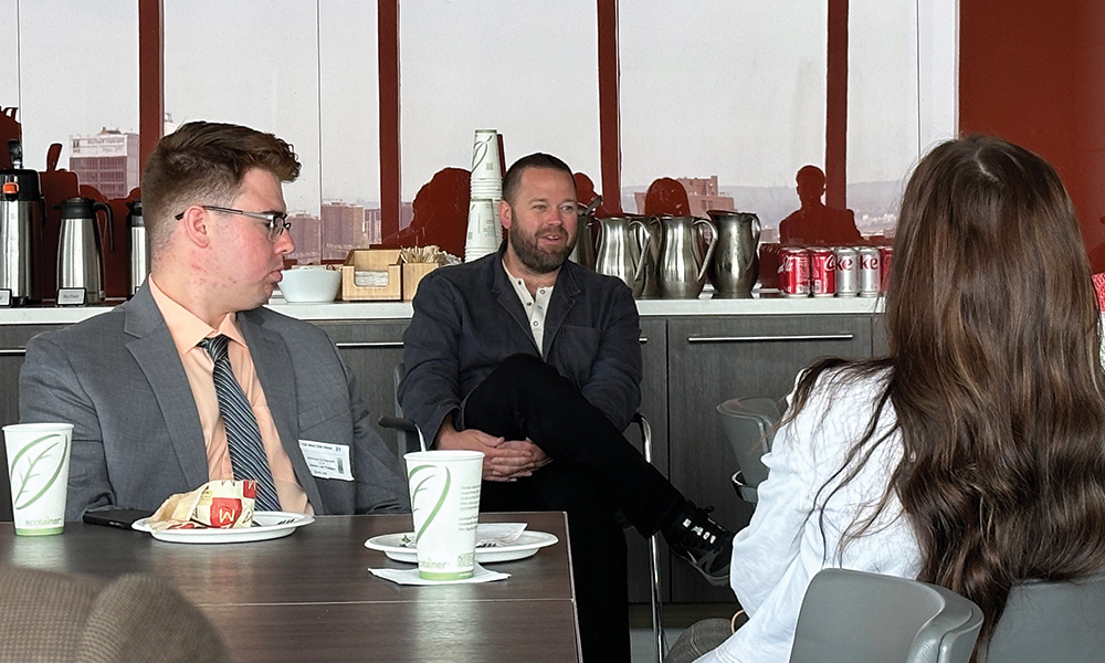 Ryne Miller meeting with OSU students and faculty