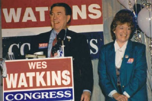 Wes and Lou Watkins campaigning