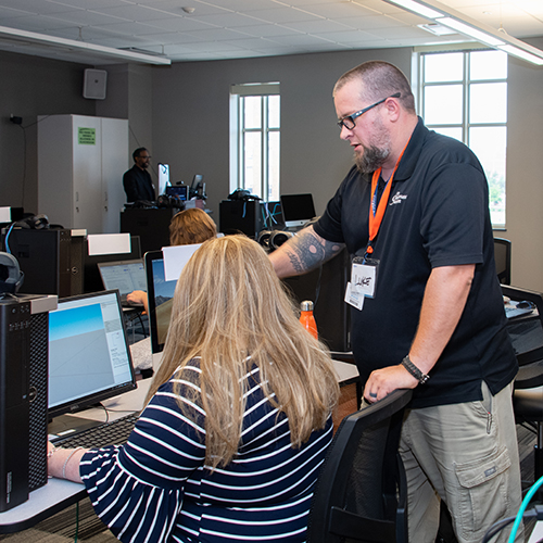 STEM educators working in the lab