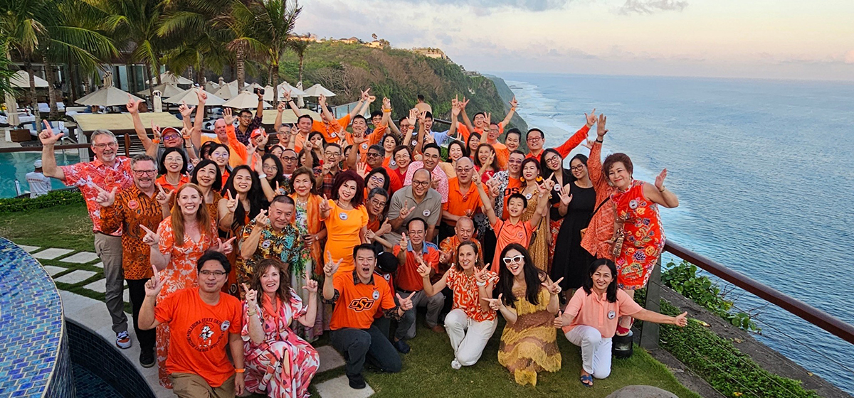 Group photo of OSU alumni at Bali event. Group photo of OSU alumni at Bali event.