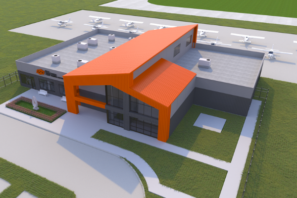 Architect rendering of new flight center
