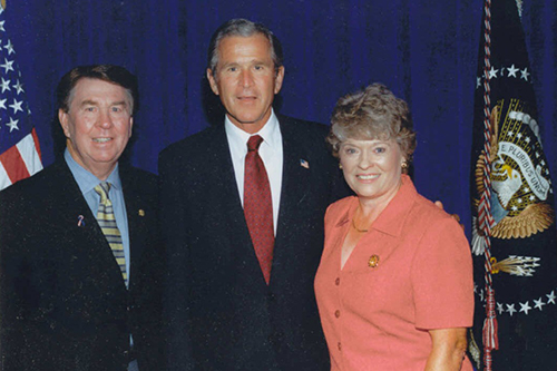 Wel and Lou Watkins with Pres. George Bush