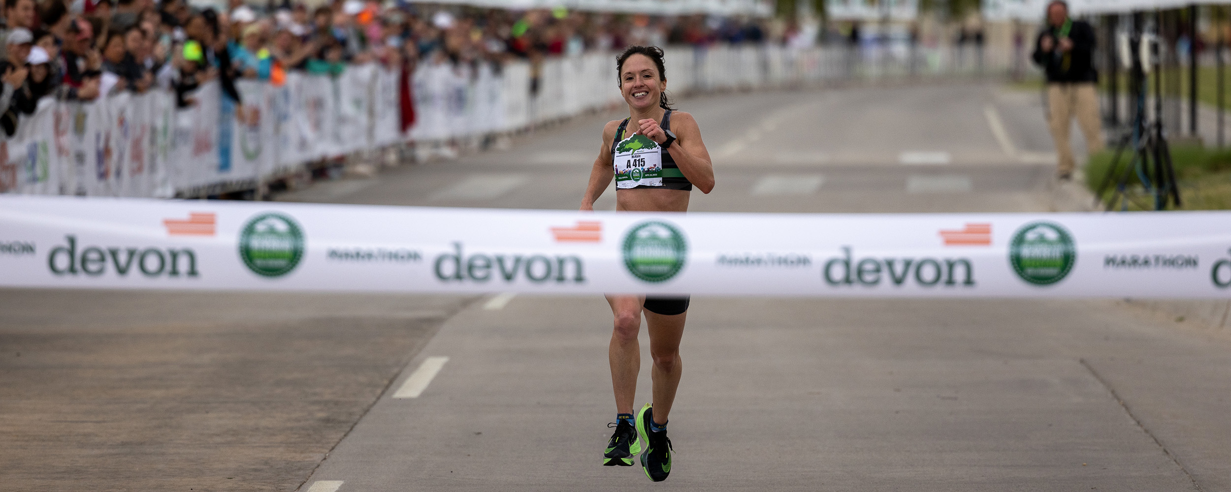 Dr. McKale Montgomery approaching the finish line
