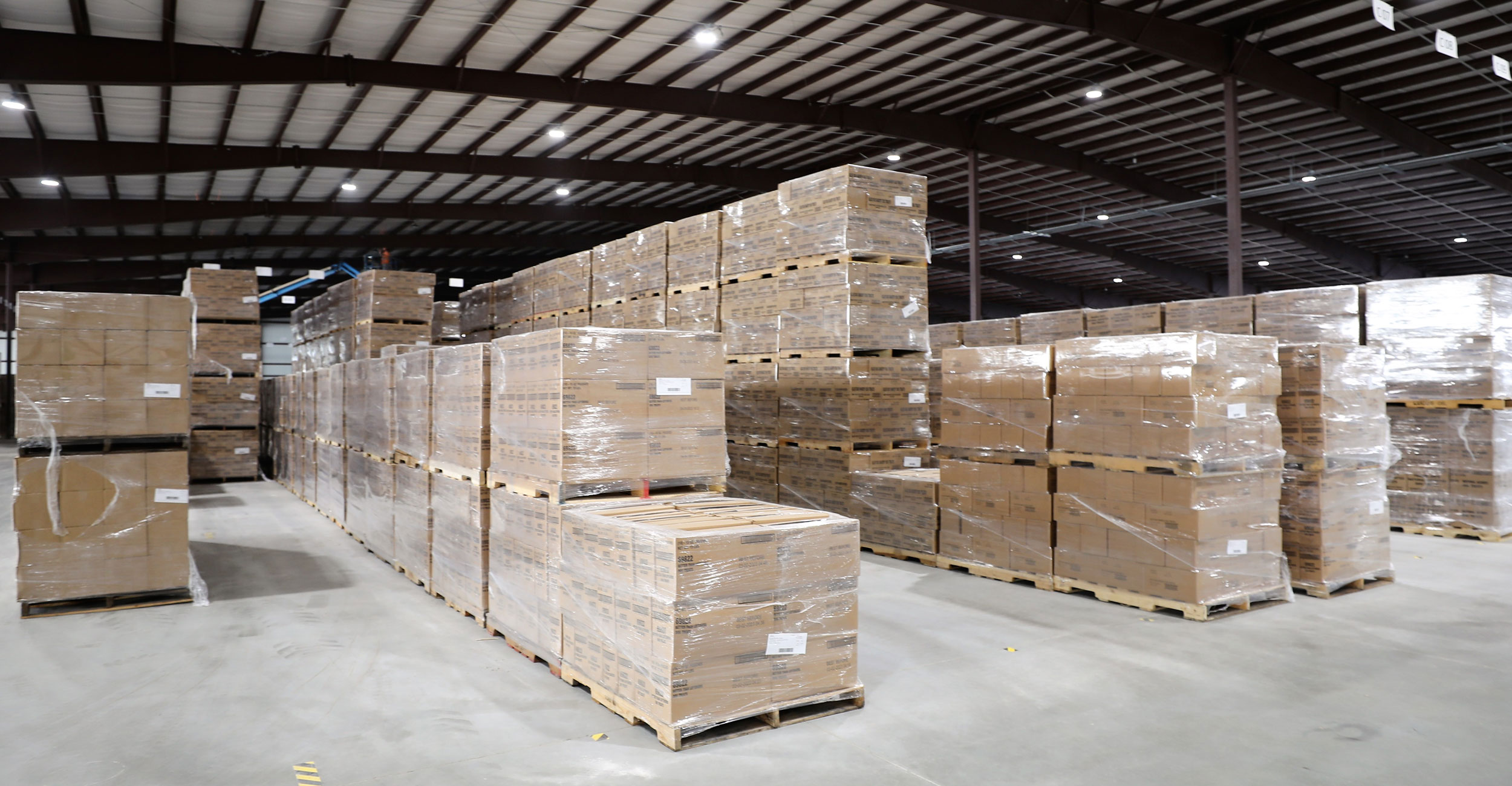 The Mountain Country Foods shipping warehouse in Okeene, Oklahoma, ships 8-10 full semi loads around the world each day.
