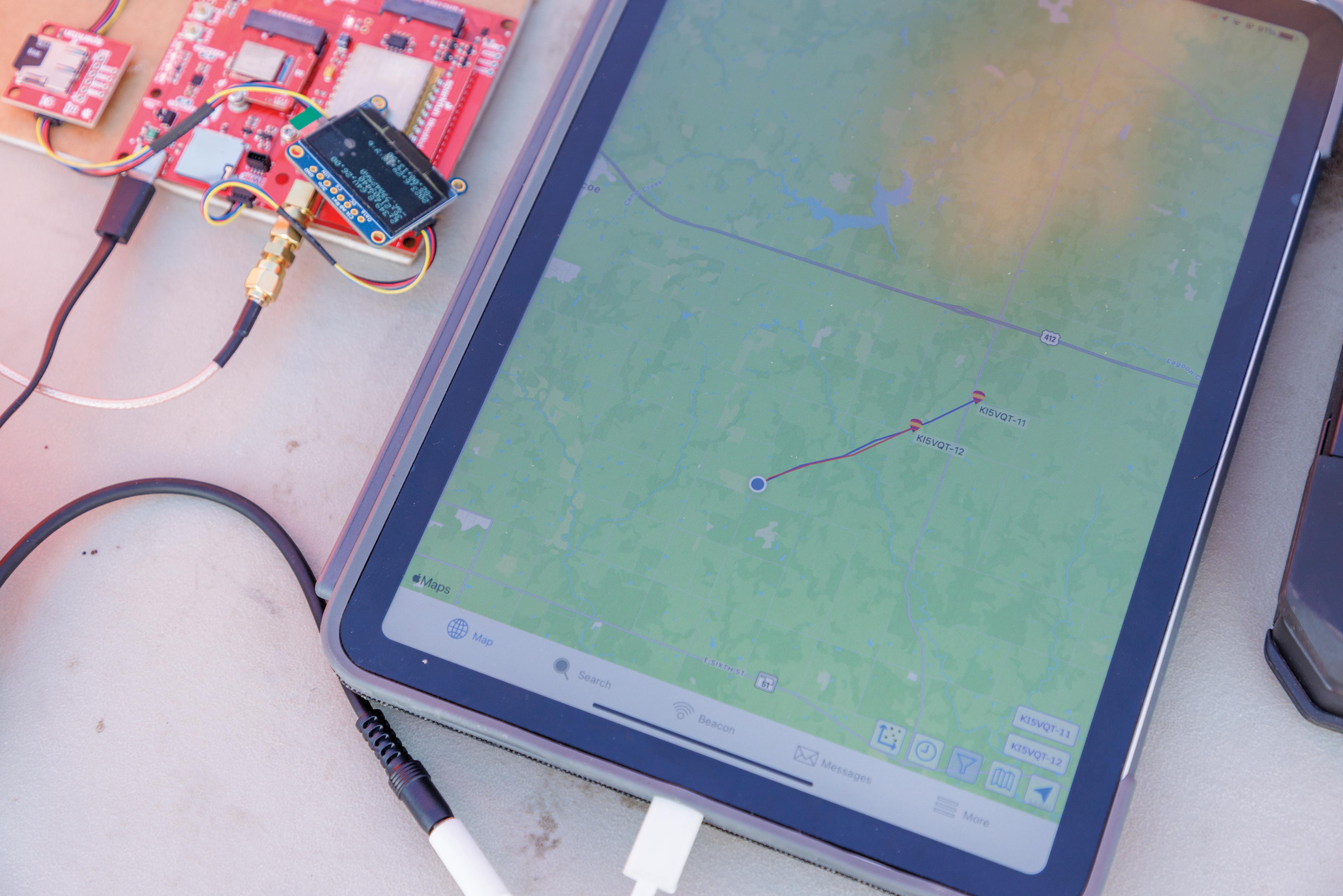 Once the balloon is launched, the team tracks the trajectory using the automatic packet reporting system signals.