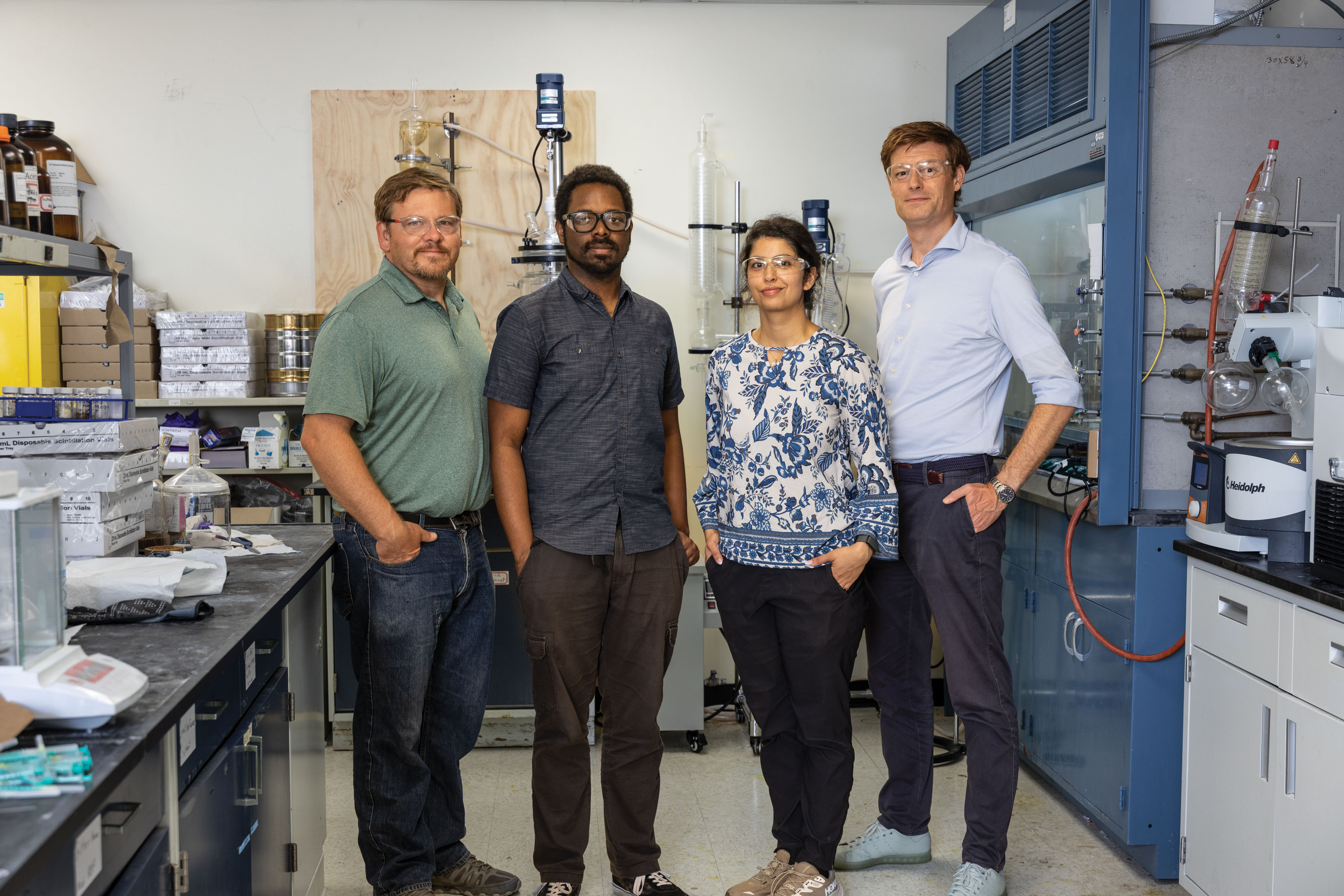 From left: Dr. Jimmie Weaver, Richard Lynch, Dr. Shivangi Kharbanda and Marten Hillen, address “Forever Chemicals” in the environment through Weaver Labs.