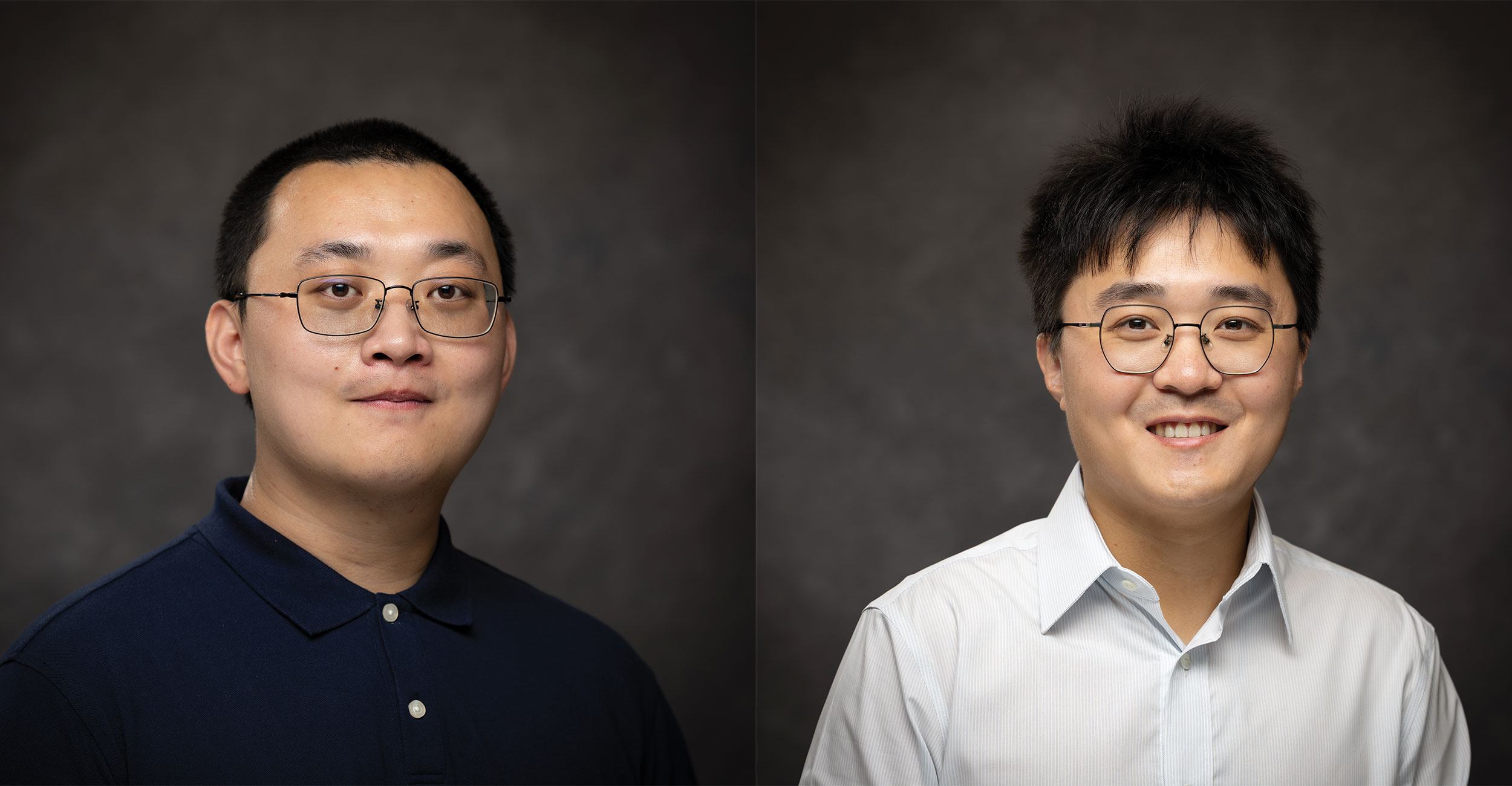 Headshots of doctoral candidates Xiang Chi and Kangping Li