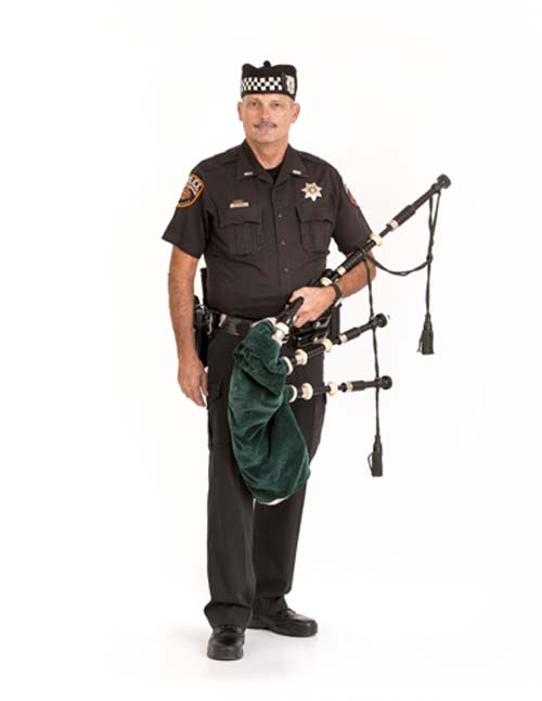 Lt. Curtis Burns is a bagpipe-playing police officer on OSU's campus.