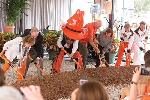 The Sept. 15 groundbreaking event featured performances by studnets and comments celebrating the new building.