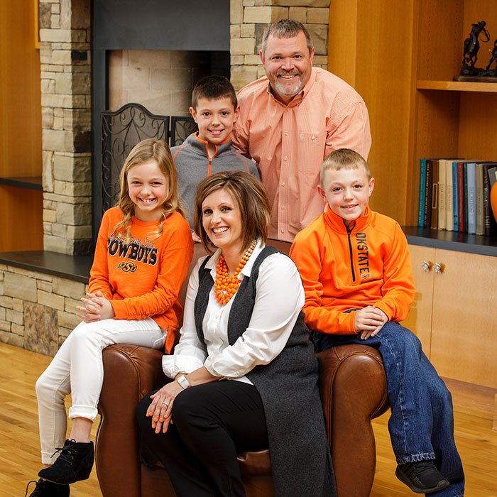 Blaire Atkinson and her family (clockwise from Blaire): daughter Morgan, 8; son Wyatt, 11; husband Matt; and son Westin, 9.