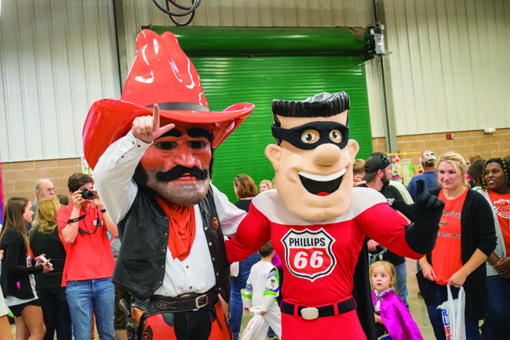 pistol pete and phillips 66 mascot