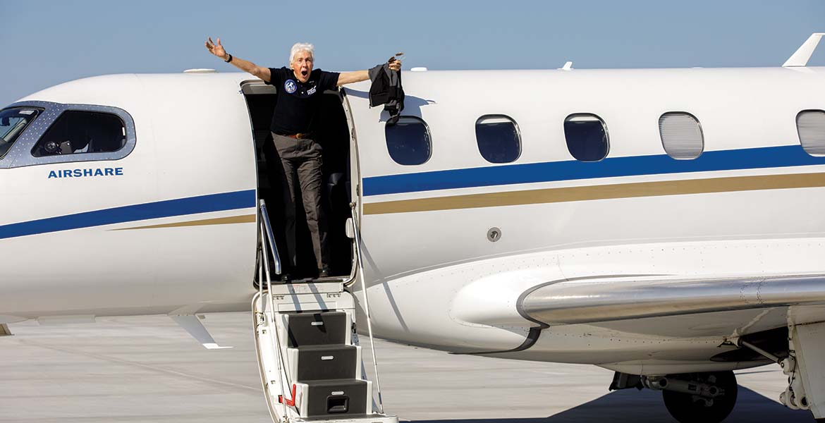 Wally Funk arriving back at OSU