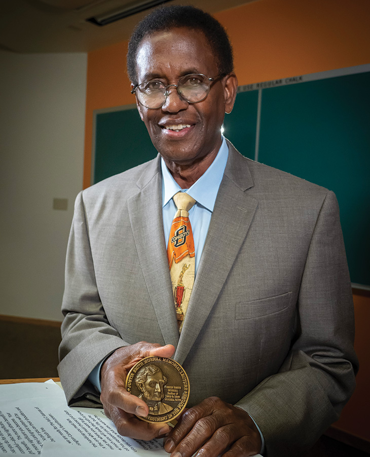 Dr. Claud Evans accepted the Justin Smith Morrill Memorial Lecture Award last fall.