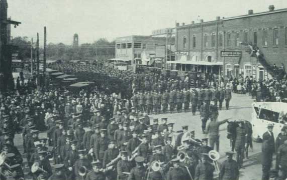 The 1923 Armistice Day Parade in downtown Stillwater included a Perkins, Oklahoma, cowboy named Frank Eaton.