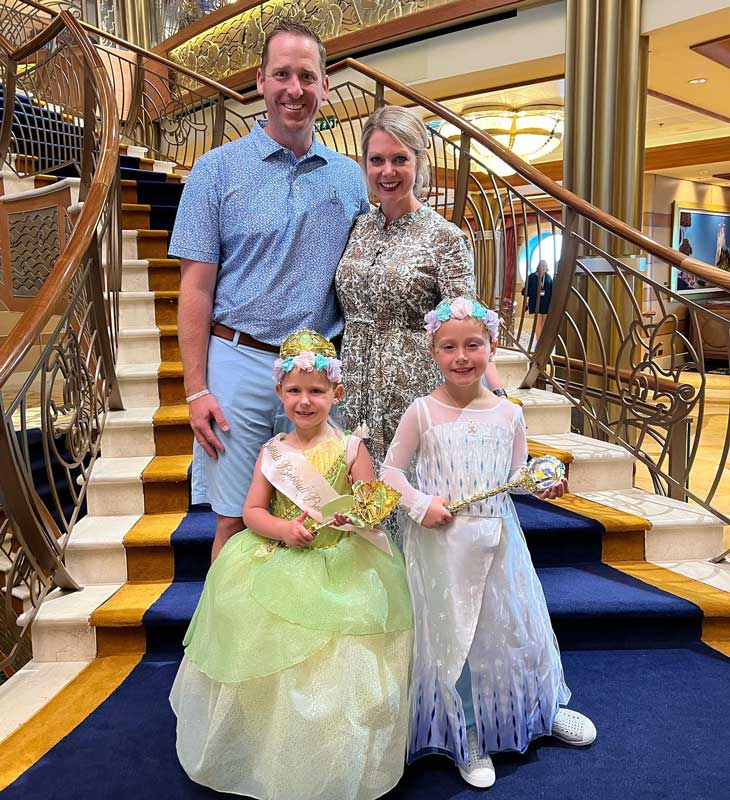 Aaron and Allison Wilson with their two daughters, June (right) and Hope, enjoying their family vacation together.