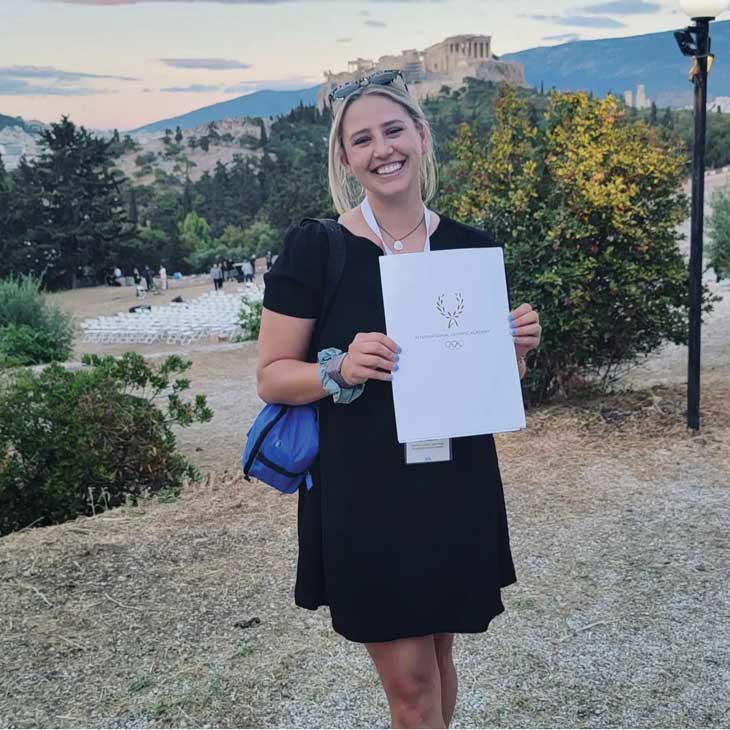 In this 2022 photo, Hannah Schultz visits Greece as part of her training with the International Olympic Academy.