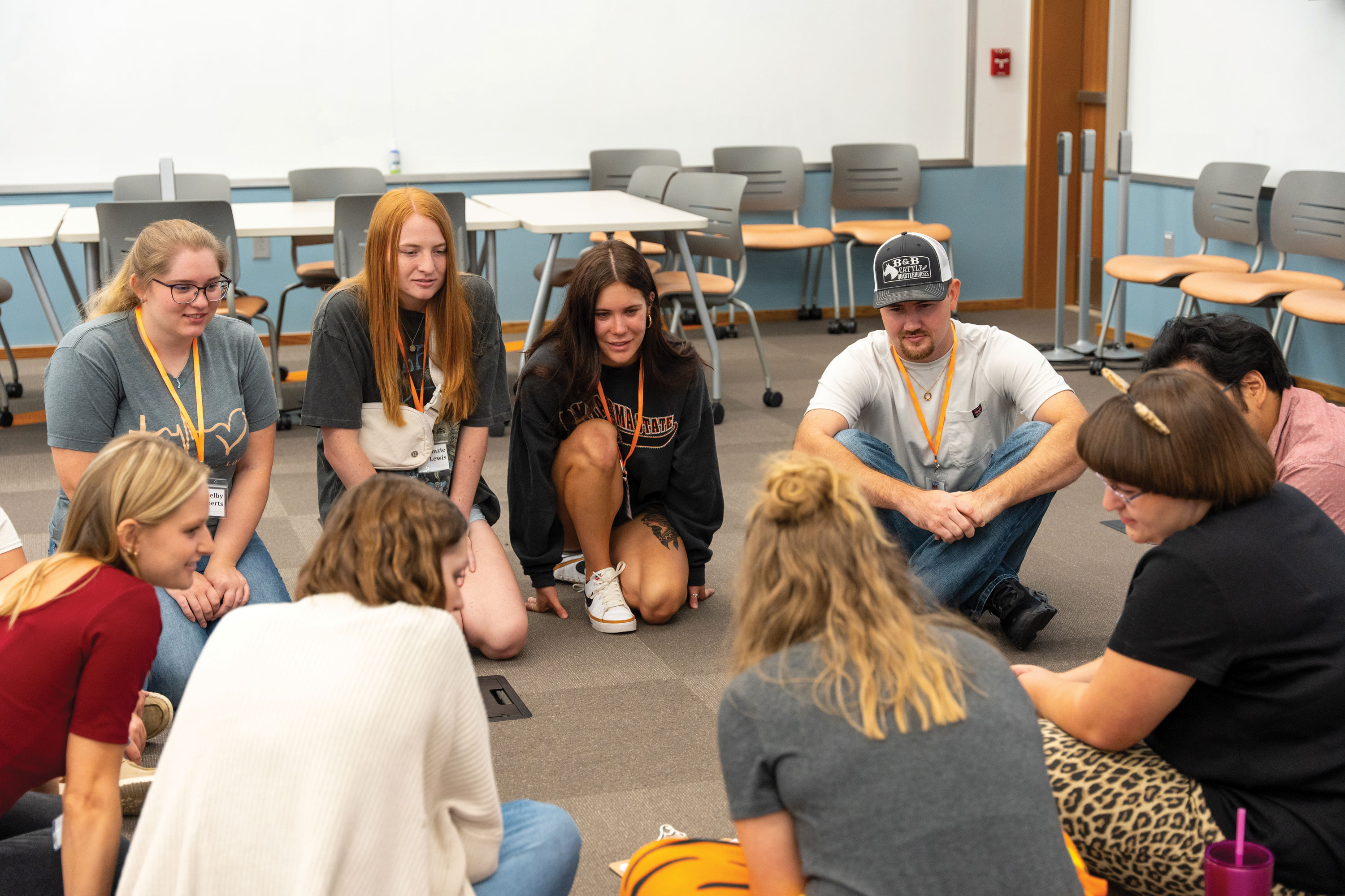 Students get to know each other at orientation.