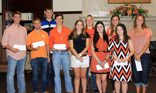 Back row L-R: JD Rosman, Erica Summerfield, Emily Martin, Carlie Pearson Front row L-R: Ethan Gingrich, Matthew Mestre, Andres Criado, Caroline Kuper, Taylor Allen, Kaitlin Thomas