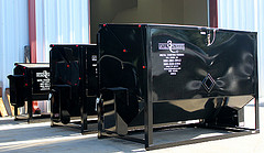 3C Cattle Feeders produces six sizes of digital counting cube feeders. Pictures are three freshly finished feeders.