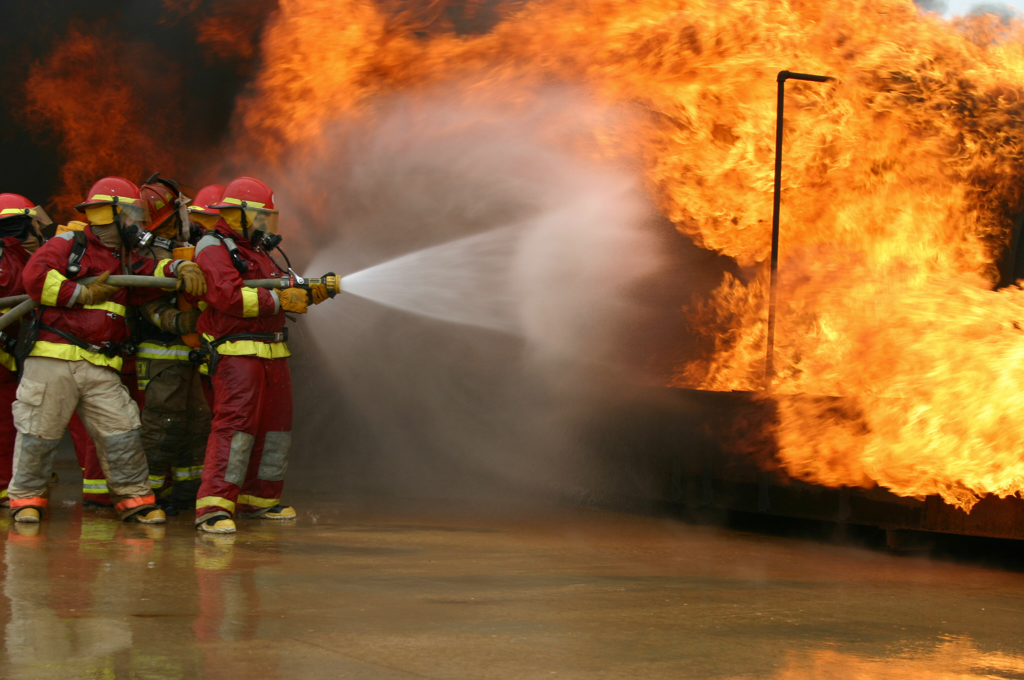 OSU Fire Services Training routinely provides plant employees with hands-on practice in the latest firefighting techniques. (Photo from training)