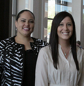 From left, assistant psychology professor LaRicka R. Wingate and graduate student Victoria O’Keefe.