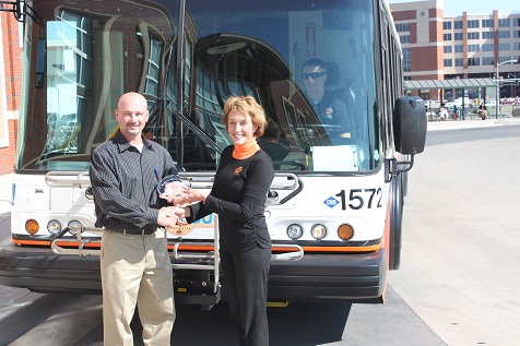 Steve Spradling presents First Cowgirl Ann Hargis with her award for winning first place in the 8th annual Roadeo Competition on Oct 1.