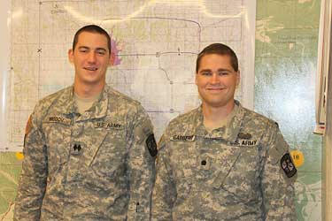 Two U.S. Army ROTC cadets and OSU seniors, Dane Miodov (left) of Edmond and Dustin Gabbert of Bella Vista, Ark., recently earned U.S. Cadet Command National Scholarship Awards. They will receive cash awards and an invitation to attend this year’s Association of the United States Army annual convention in Washington D.C. held in mid-October. The pair earned two of only eight national scholarships offered, based on scholarship, athletics and leadership.