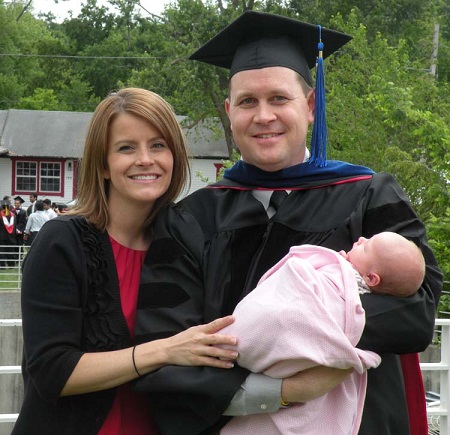 Photo: Jenny and Dr. Chris Stiegler with their daughter Emily at Chris’s graduation last May.