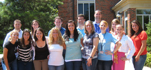 Pictured (left to right) are the 2010 Summer Research Training Program participants. Row 1: Nikki Rains (’12) of Holdenville, Okla.; Samantha Bilko, OSU pre-veterinary student, of New Canaan, Conn.; Penny Regier (’13) of Oklahoma City, Okla.; Elizabeth Rosainz (’12) of Davie, Fla.; Candace Ottone (’12) of Chico, Cal.; Kim McCormack (’12) of Guthrie, Okla.; Brittany Myers (’12) of Jenks, Okla.; and Paige Mackey (’12) of Tulsa, Okla. Row 2: Chad Lester (’13) of Fairport, Ohio; Jessica Wolf (’12) of Danbury, Conn.; Kyle Smith (’12) of Plano, Texas; Jason Duell (’12) of Hennessey, Okla.; Ben Shrauner (’12) of Protection, Kan.; Kathryn Downie (’12) of Tulsa; and Melissa Cleavinger (’13) of Dallas, Texas. Not pictured: Brian Herrin (’13) of Lindsay, Okla.; Kathryn Tiernan (’12) of Alpharetta, Ga.; and Zachary Koontz (’12) of Tulsa.