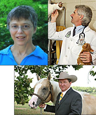 Top Left: Dr. Eva Sartin; Top Right: Dr. Michael Lappin; Above: Dr. Joe Carter
